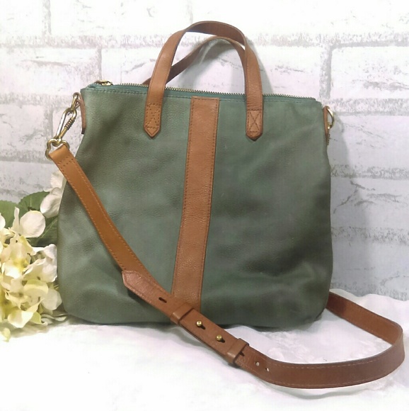 Madewell Handbags - Madewell Stripe Transport Leather Crossbody Bag